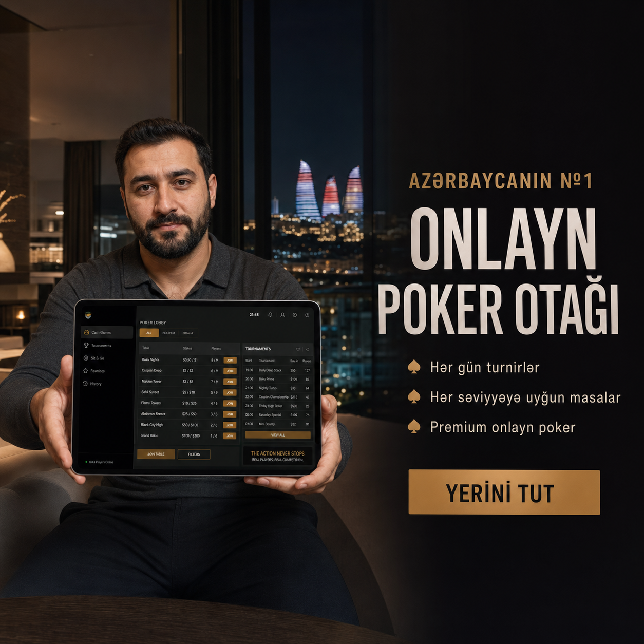 Michael Johnson Facebook ad: Özel Türkiye Poker Kulübü