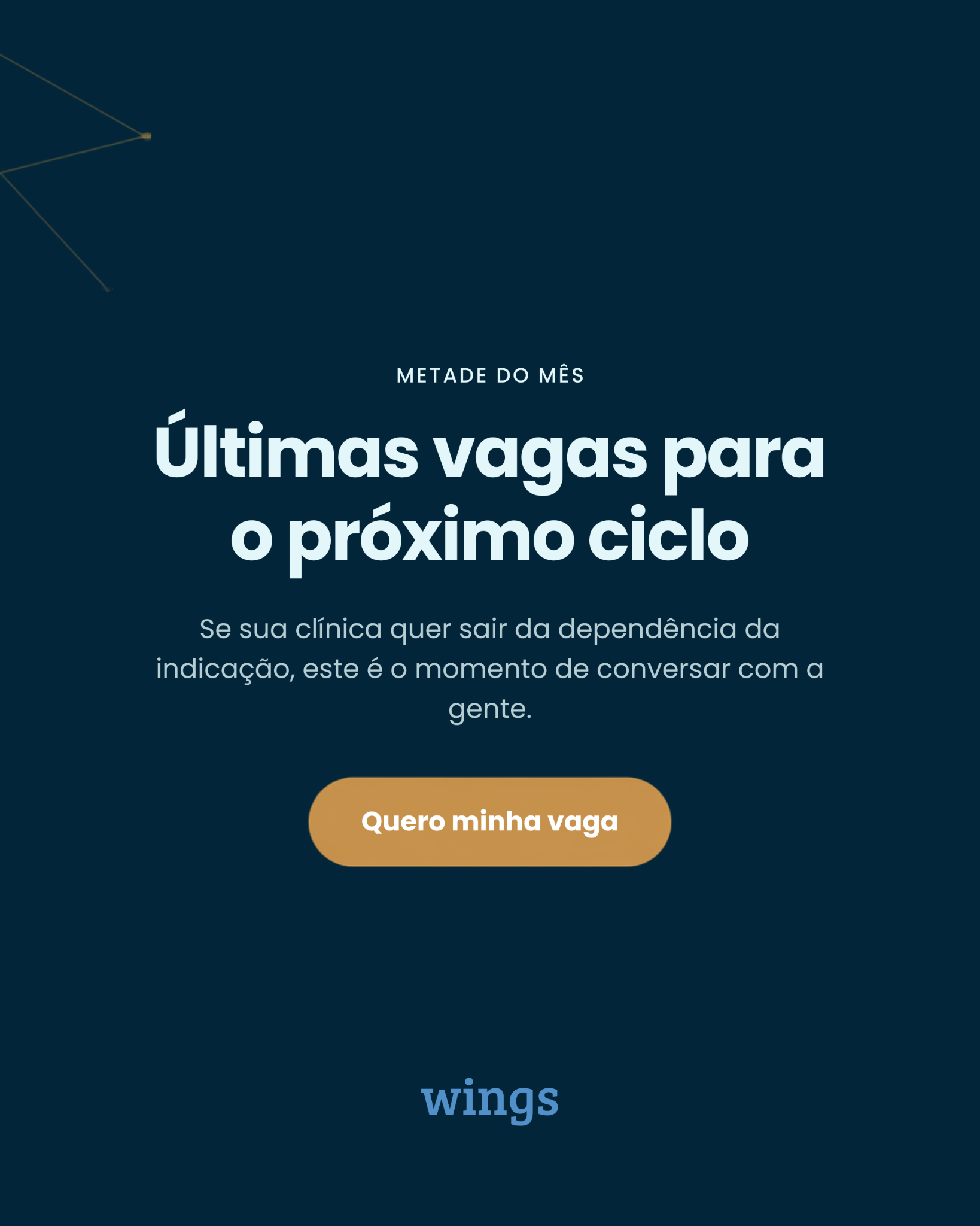 Wings Consult Facebook ad: Assessoria de marketing para clínicas que não aceitam mais…