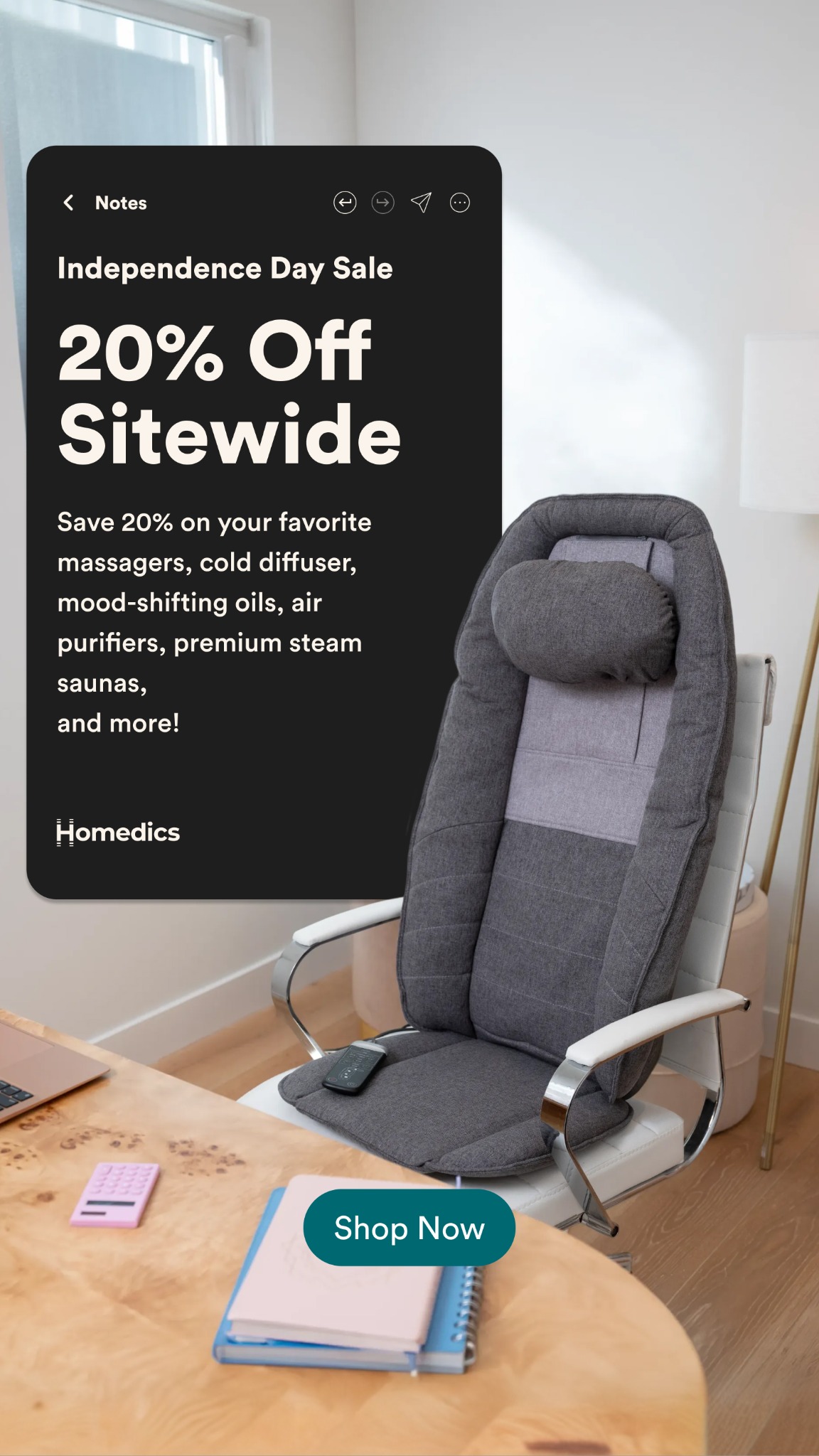 Homedics Facebook ad