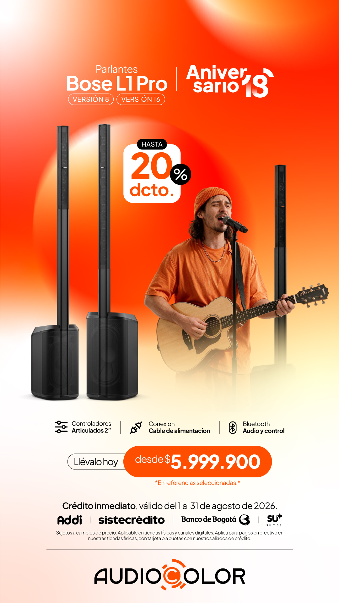AUDIO COLOR Facebook ad: ¡Estamos de aniversario aquí en AudioColor!