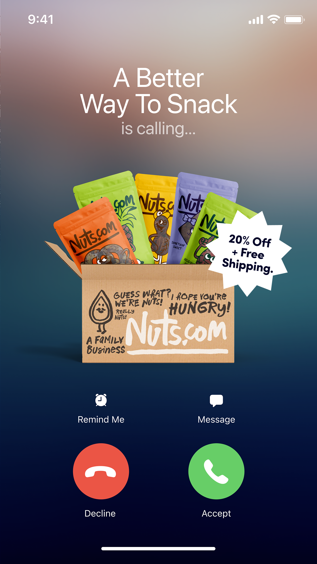 Nuts.com Facebook ad