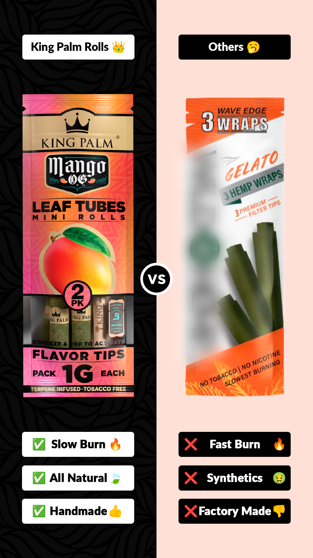 King Palm Facebook ad: Experience the Real Difference with King Palm