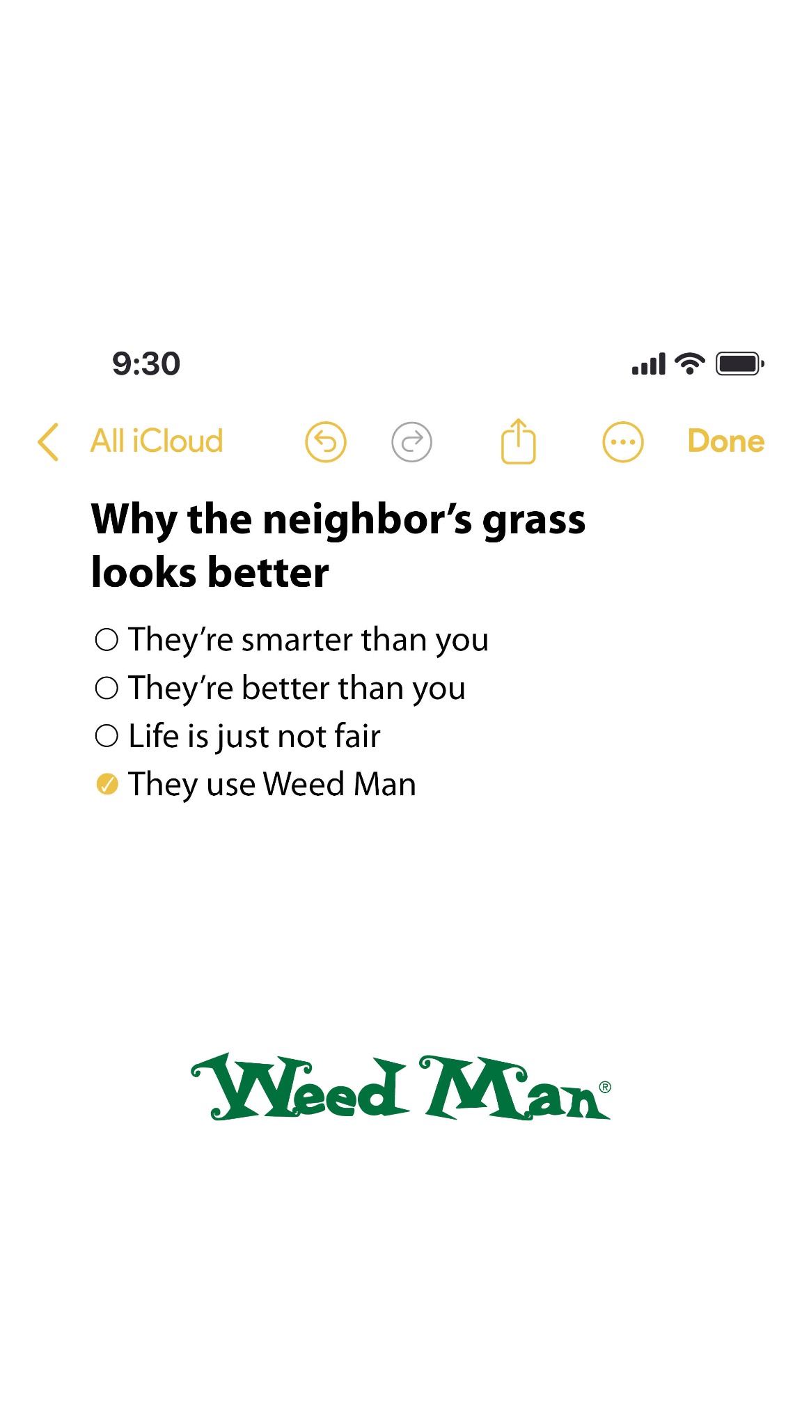 Weed Man USA Facebook ad
