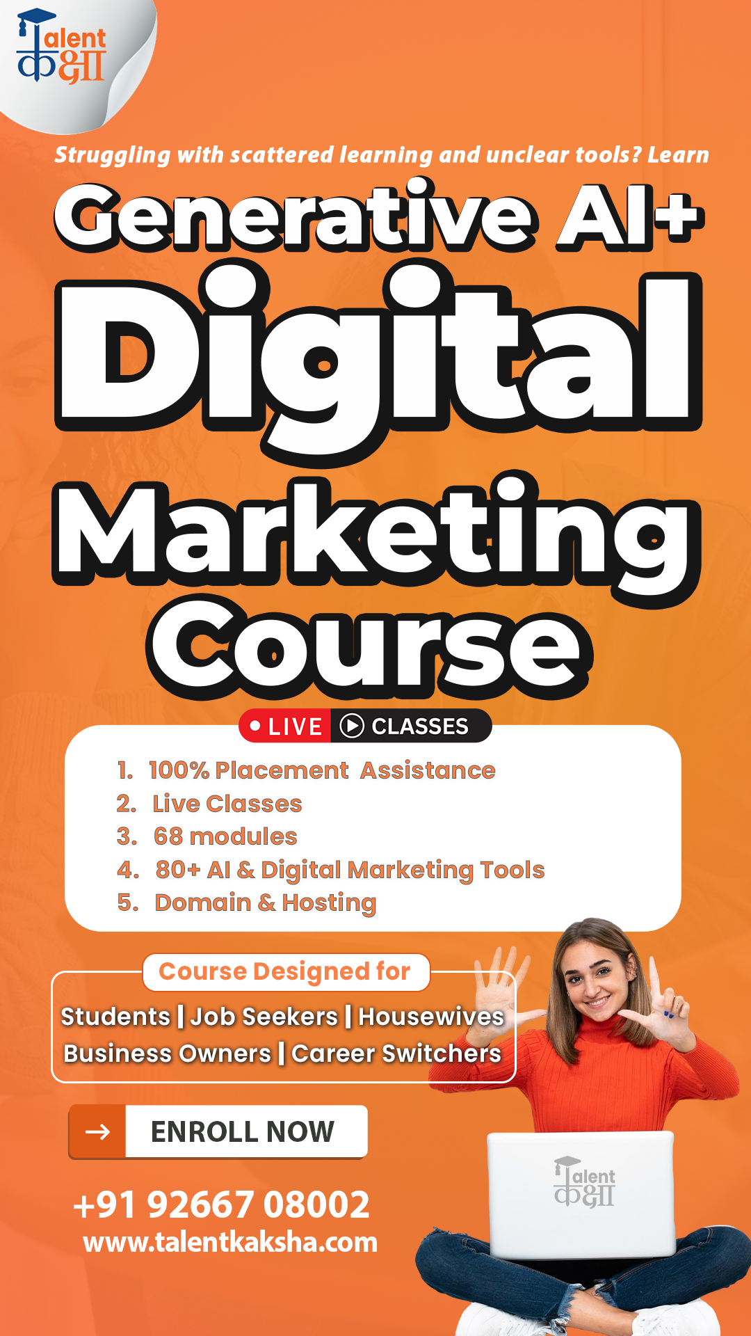 Talent Kaksha Facebook ad: Upgrade Your Skills with AI Marketing