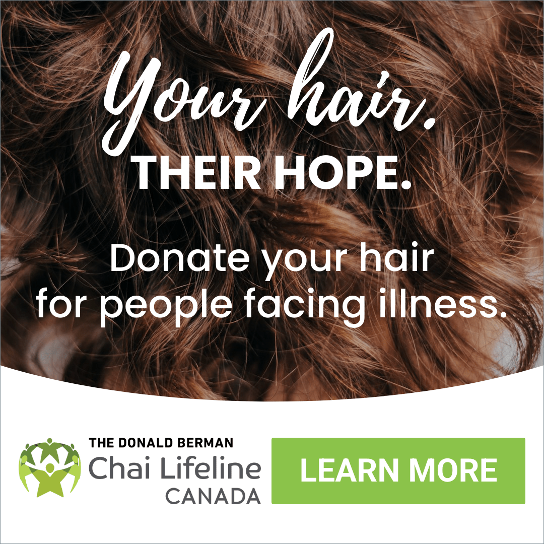 Chai Lifeline Canada Facebook ad: Grow. Cut. Donate. Inspire.