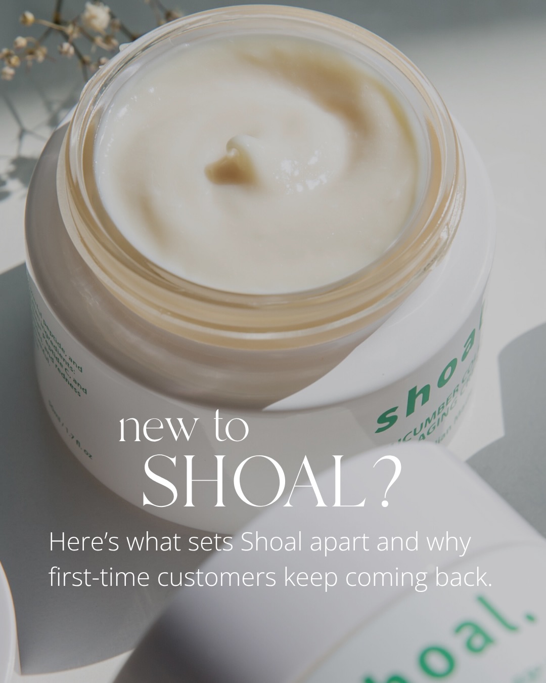 Shoal Skincare Facebook ad: New here? This is Shoal.
