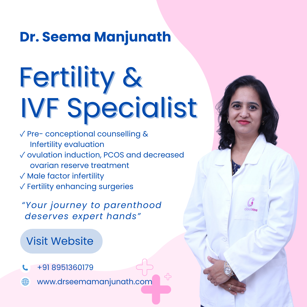 Dr. Seema Manjunath Facebook ad: Dr. Seema Manjunath is a Fertility Specialist, Laparoscopic…