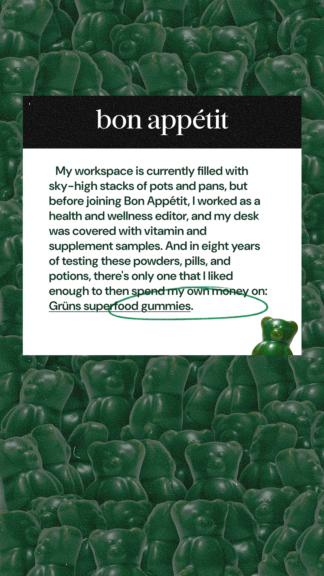 Grüns Facebook ad