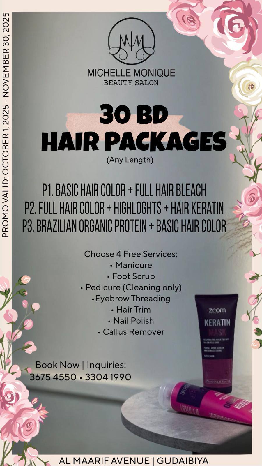 Michelle Monique Beauty Salon Facebook ad: Stop Scrolling. Start Glowing.