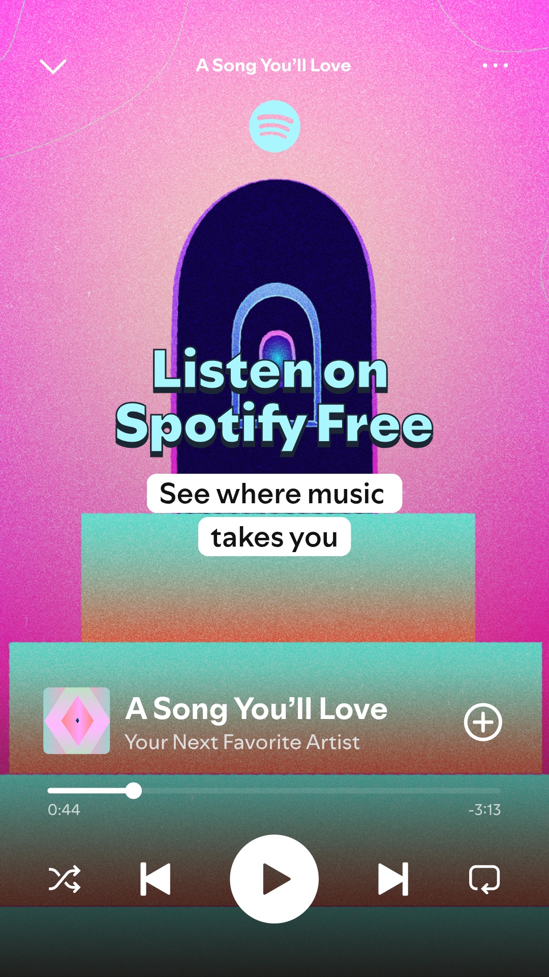 Spotify Facebook ad: Get Spotify Free