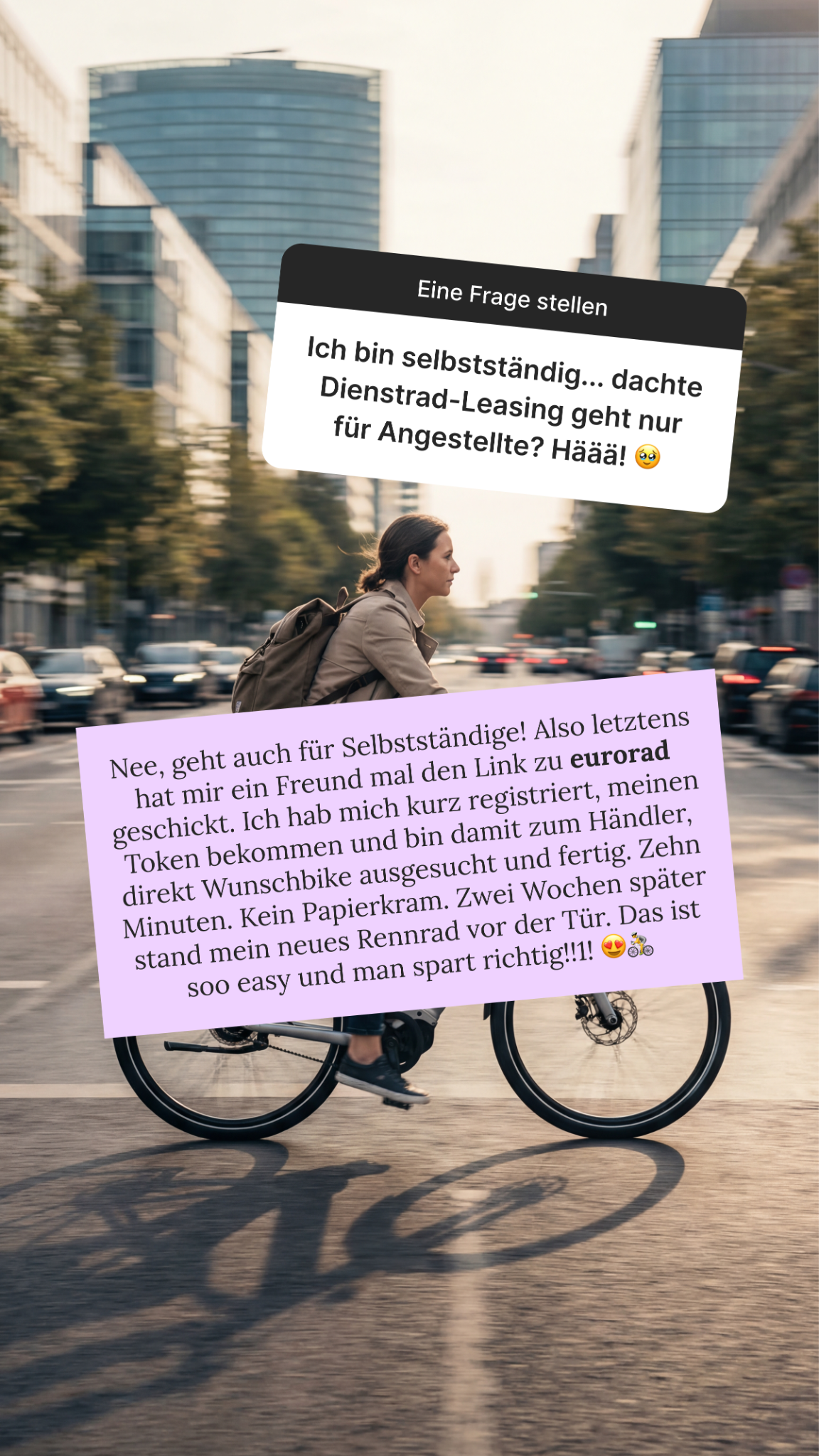 eurorad Deutschland GmbH Facebook ad: Bike-Leasing für Selbstständige