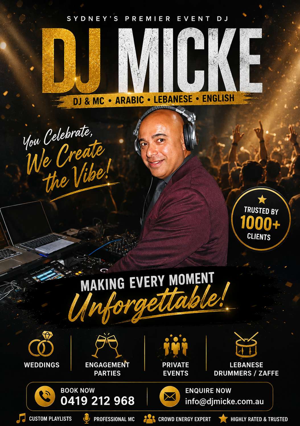 Djmicke Facebook ad: Sydney's #1 Arabic Wedding DJ, Book DJ Micke