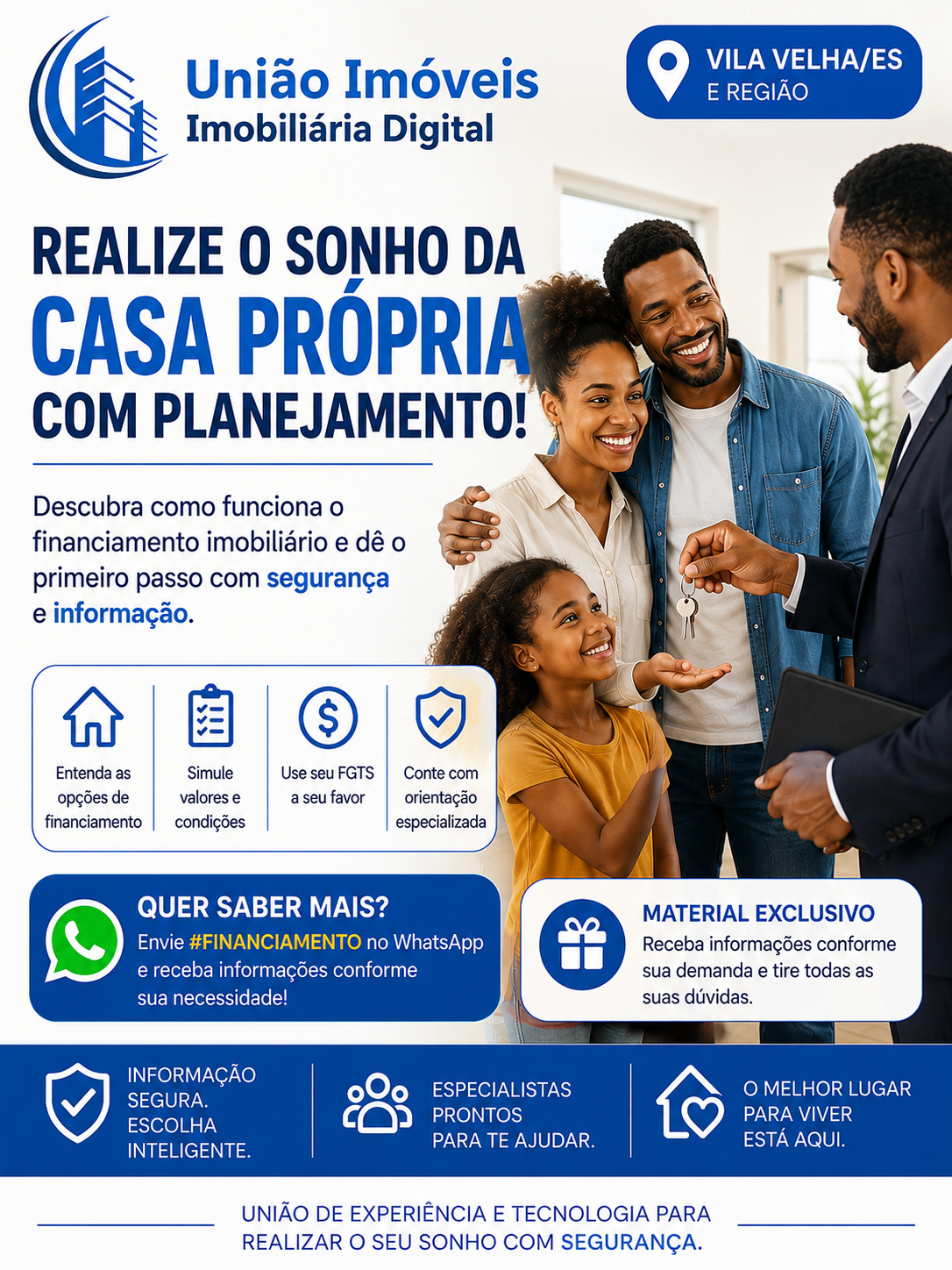Imobiliária União Imóveis Facebook ad: Envie #FINANCIAMENTO e saiba mais.
