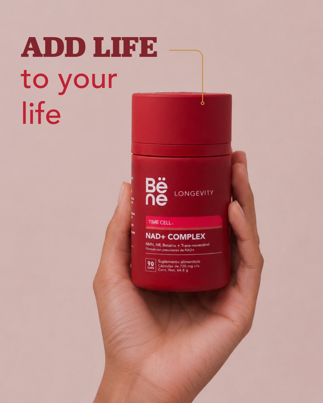 Bëne Add life Facebook ad: Not just supplements.