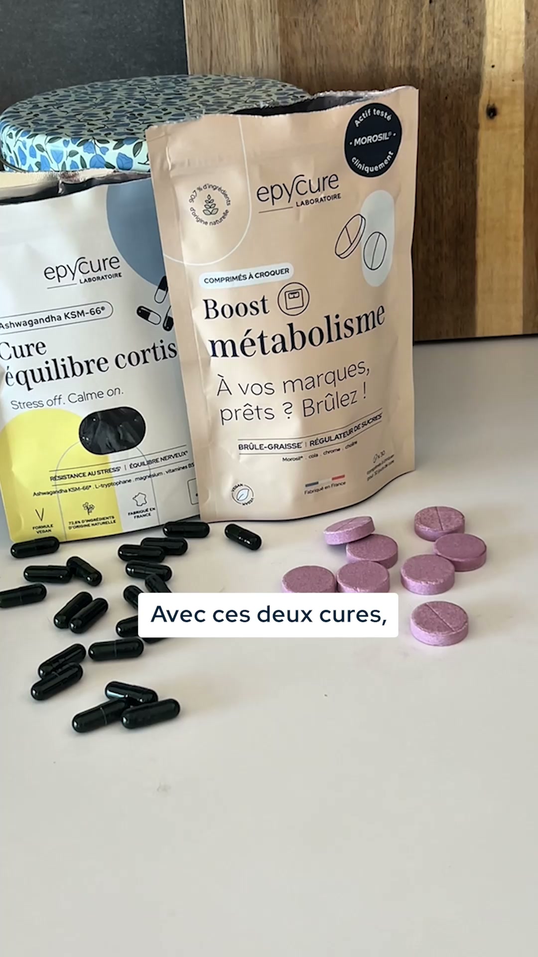 Epycure Facebook ad: Cortisol régulé, métabolisme relancé