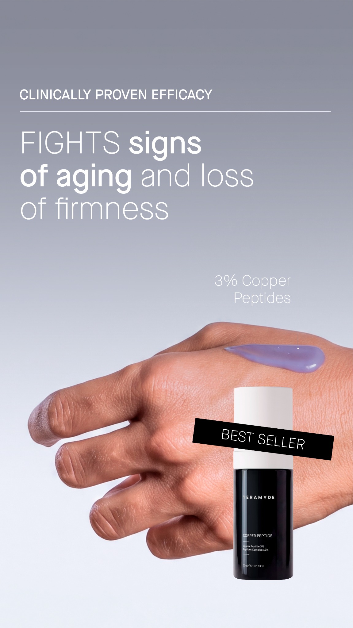 Niche Beauty Lab Facebook ad: Your anti-ageing power serum.