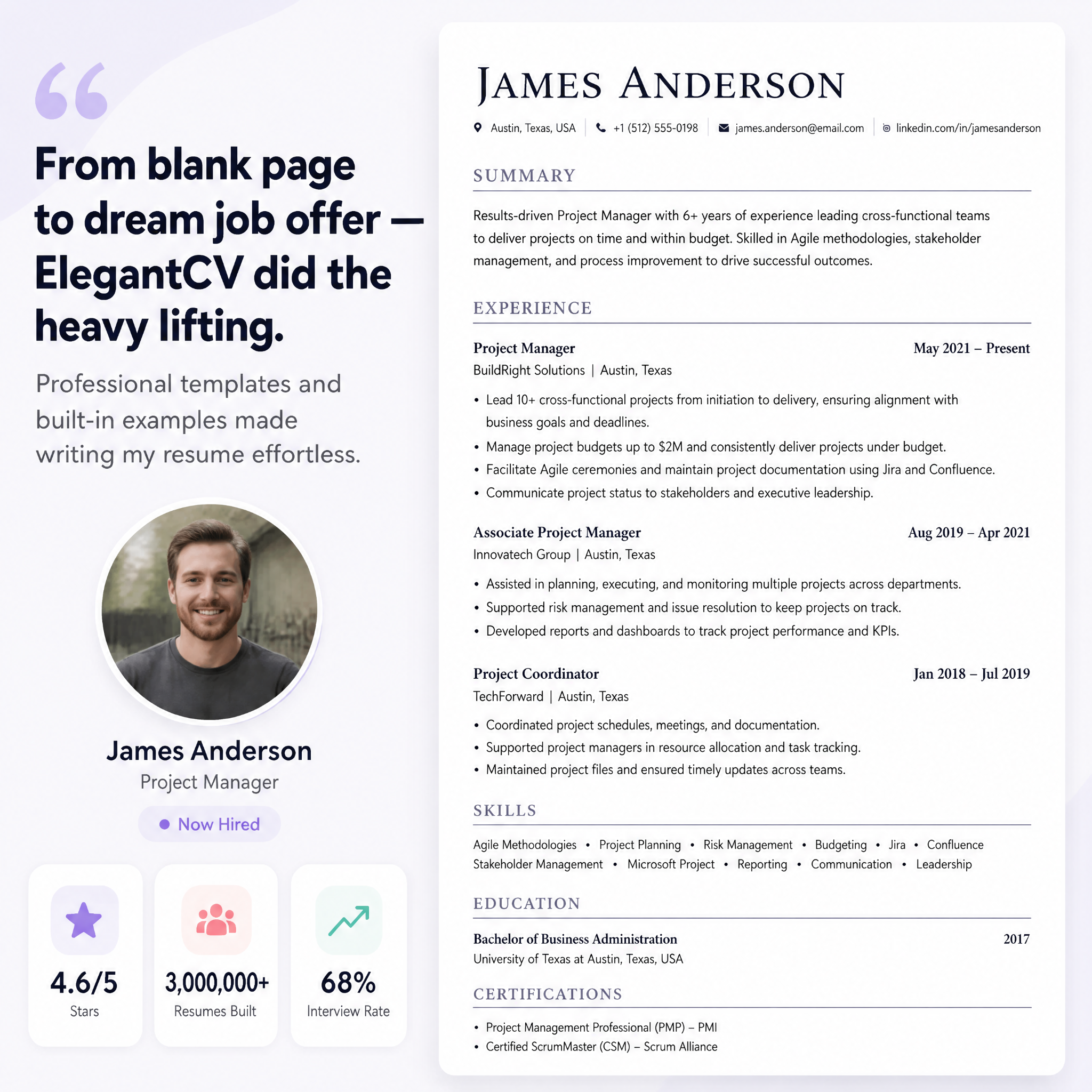 Elegant CV Facebook ad