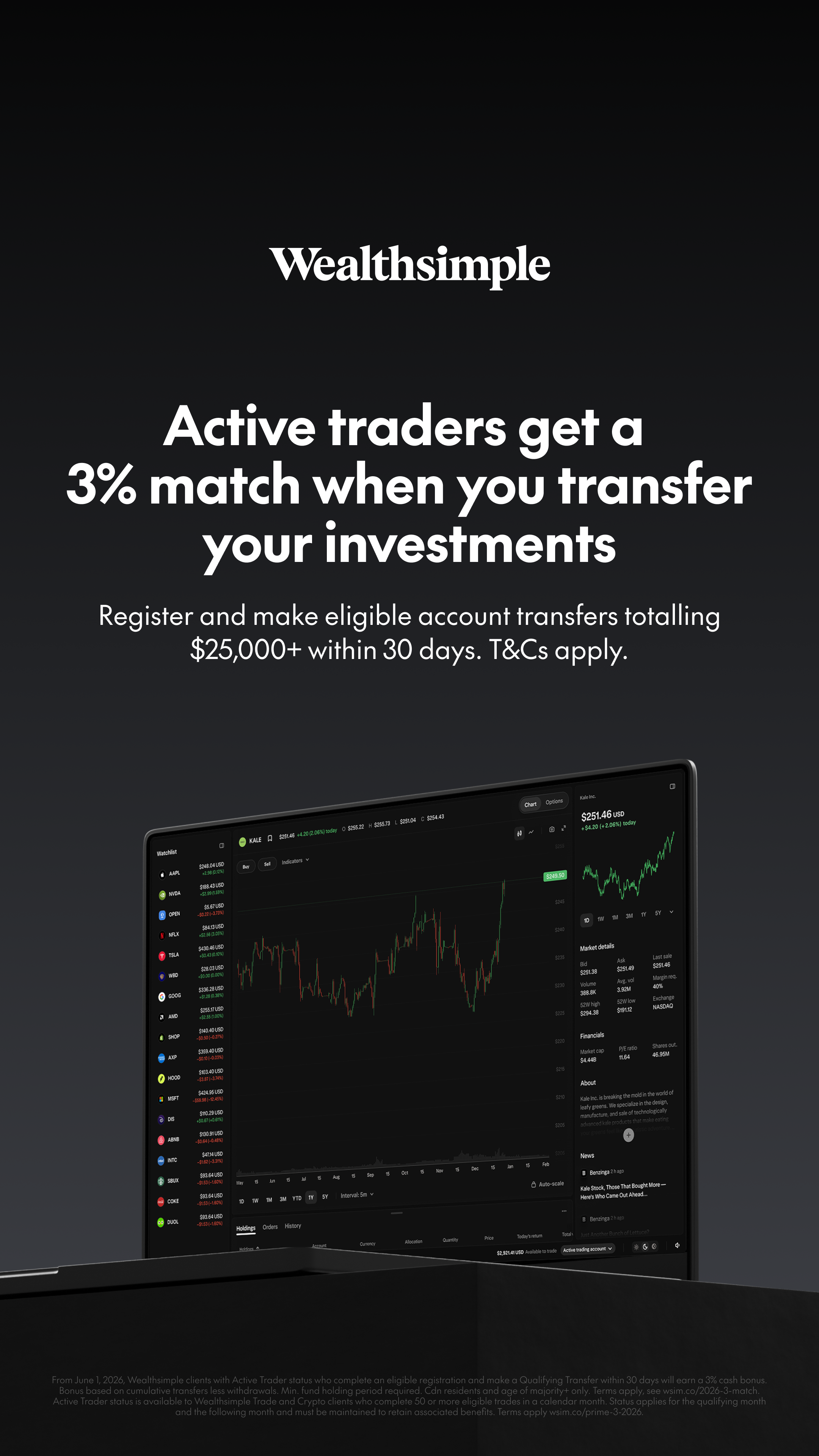 Wealthsimple Facebook ad