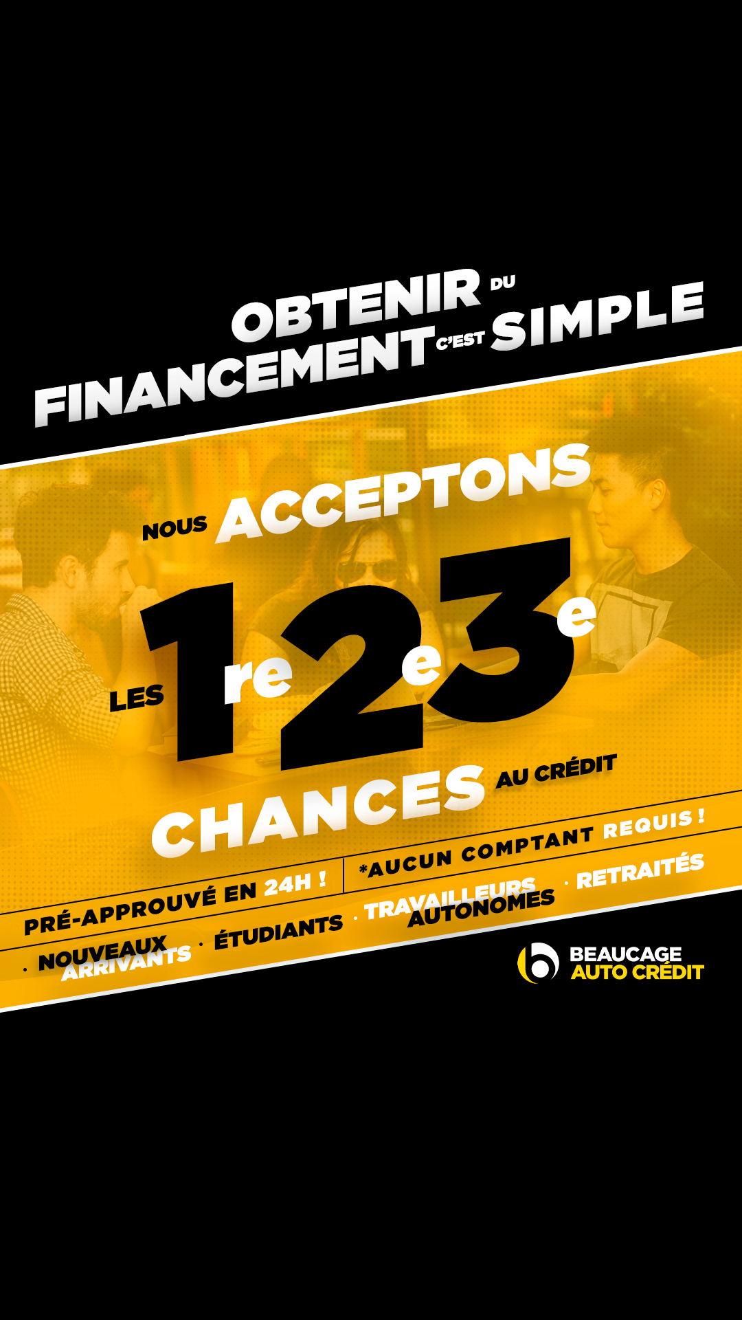 Beaucage Auto Crédit Facebook ad from Jul 29, 2025