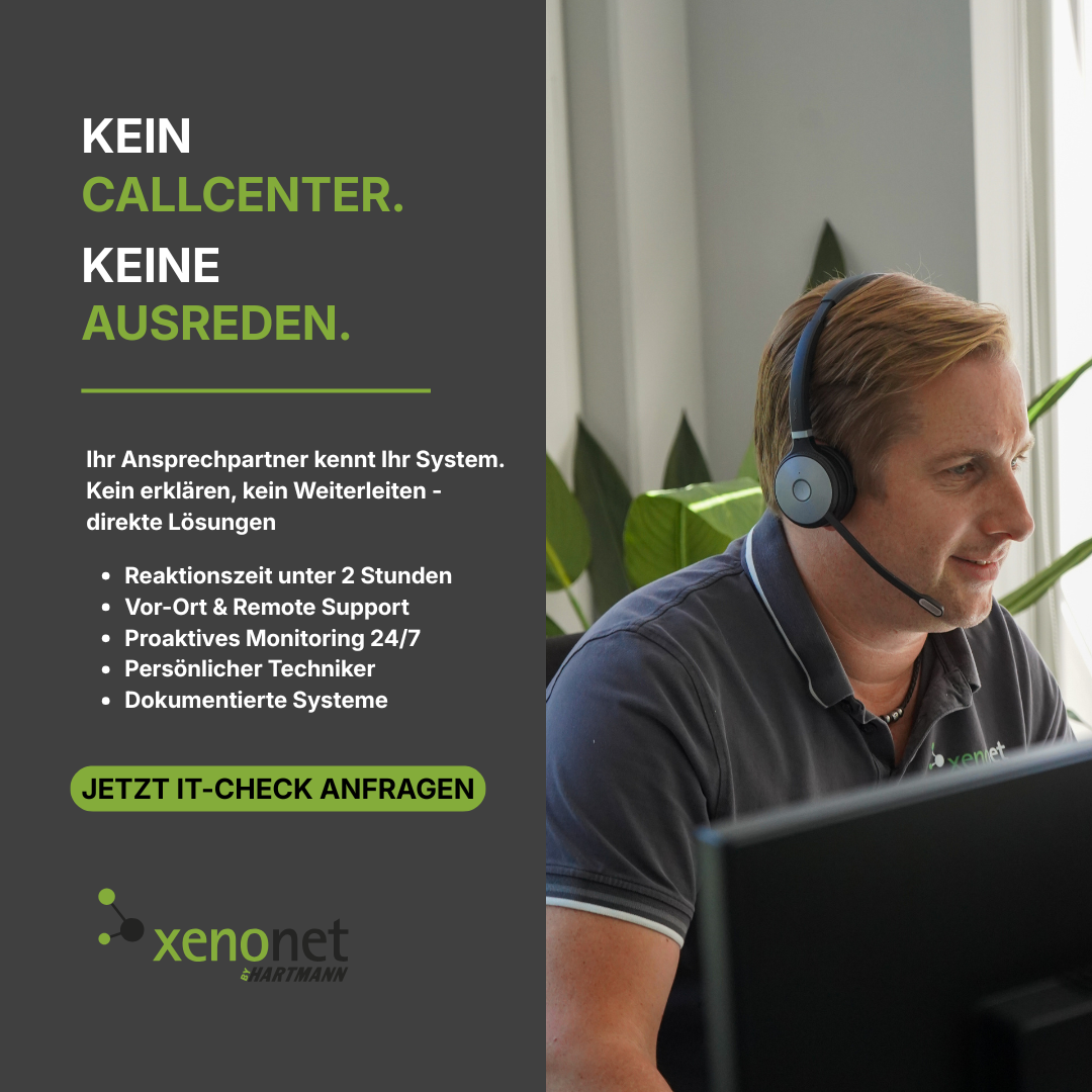 Xenonet by Hartmann Facebook ad: Können Sie sich einen IT-Ausfall morgen wirklich leisten?