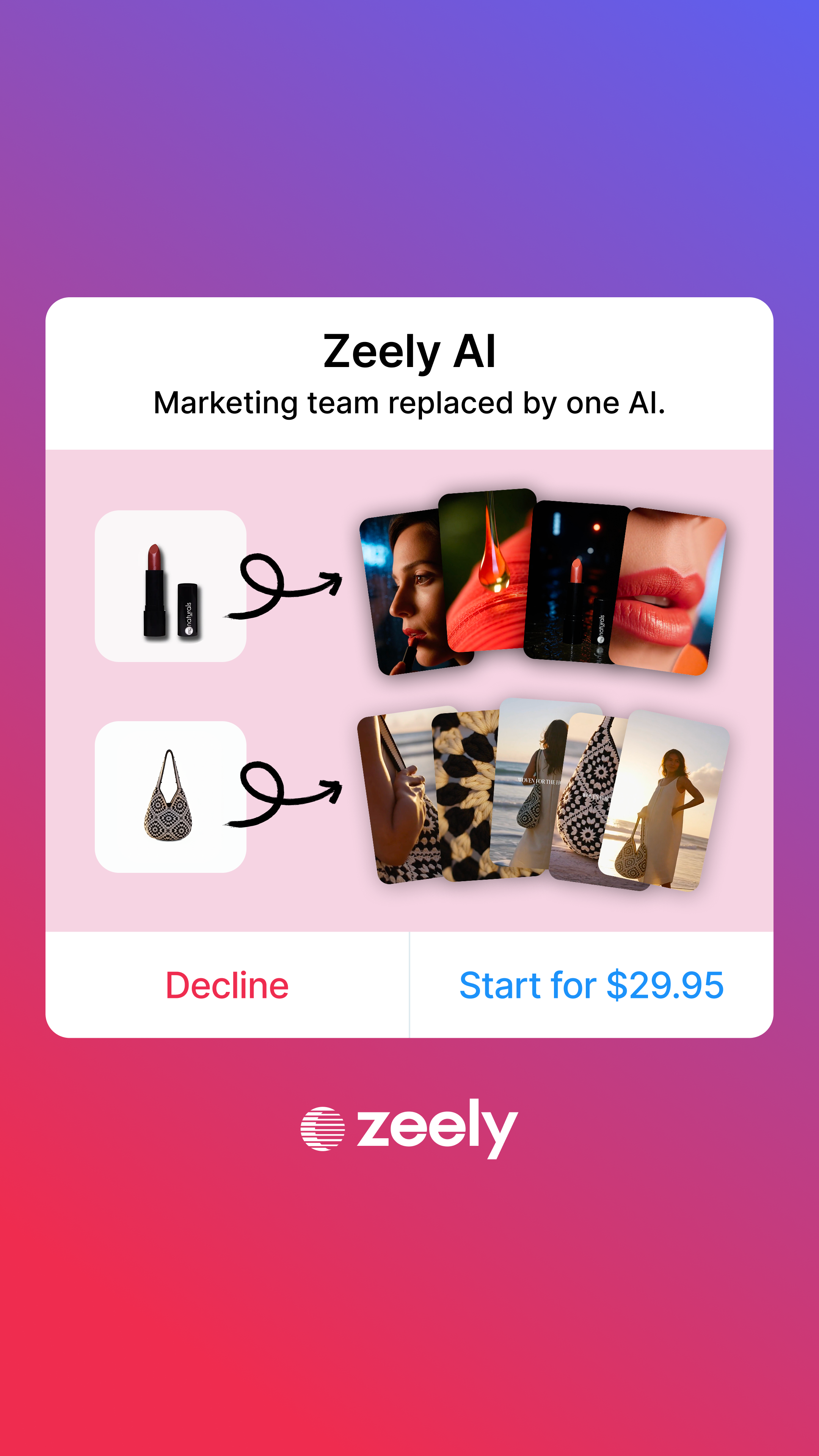 Zeely Facebook ad