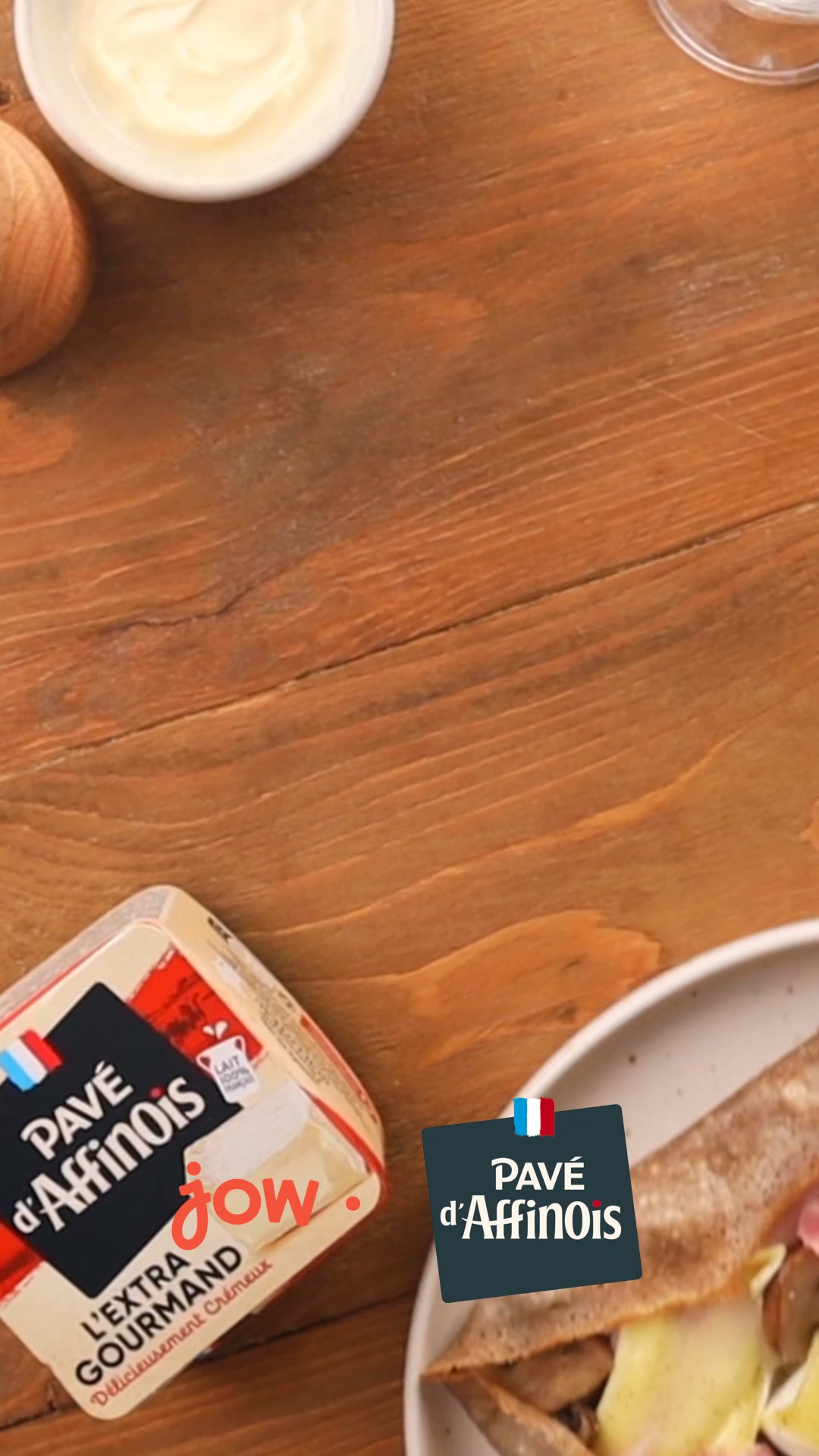 Jow Facebook ad: La recette de la Galette forestière au Pavé d'Affinois