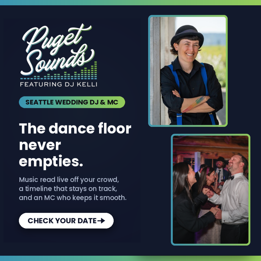 Puget Sounds Event DJ Services Facebook ad: Seattle Wedding DJ & MC | Puget Sounds | DJ Kelli