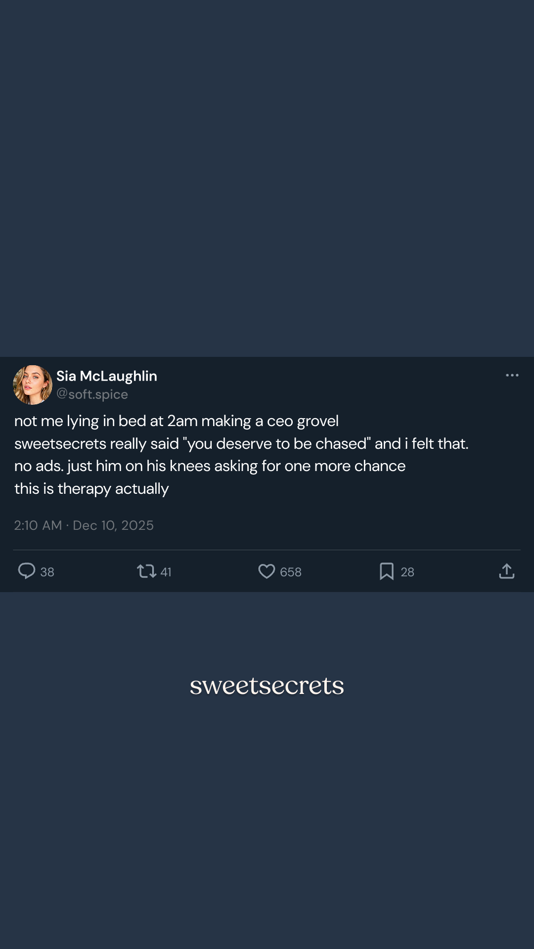Sweetsecrets Facebook ad