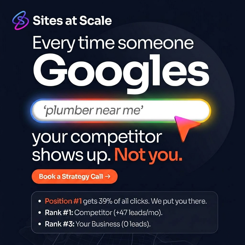 Sites At Scale Facebook ad: Top 3 on Maps in 90 Days