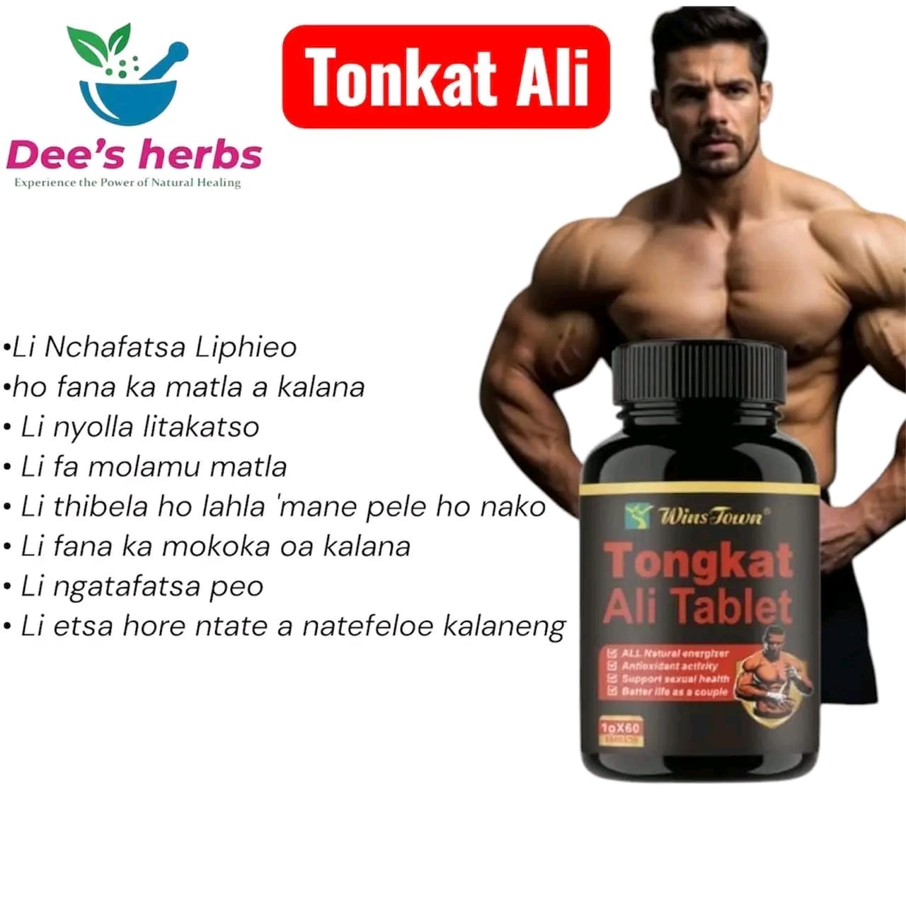 Dee's Herbs Facebook ad: Ho holisa botona