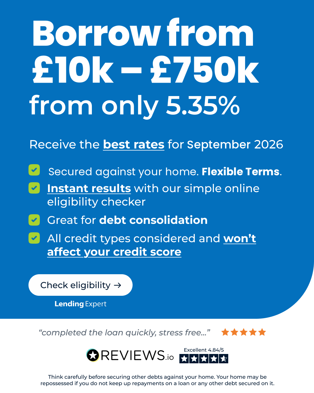 Lending Expert Facebook ad: Check Eligibility