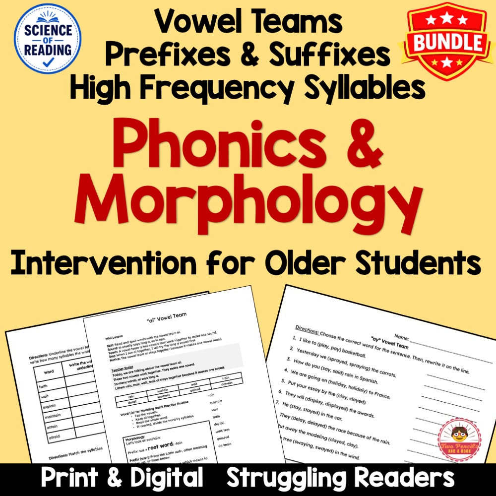 Two Pencils and a Book Facebook ad: Older struggling readers often miss two key pieces…