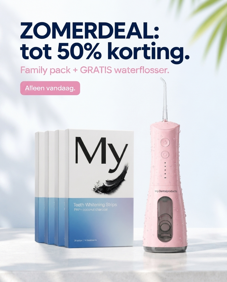 Mydentalproducts Facebook ad: GRATIS WATERFLOSSER t.w.v €99,99