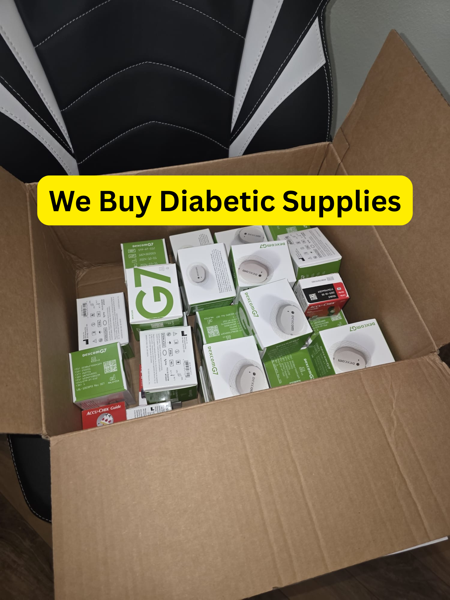 Diabetic Community Outreach Facebook ad: Instant Cash For Your Unused Supplies