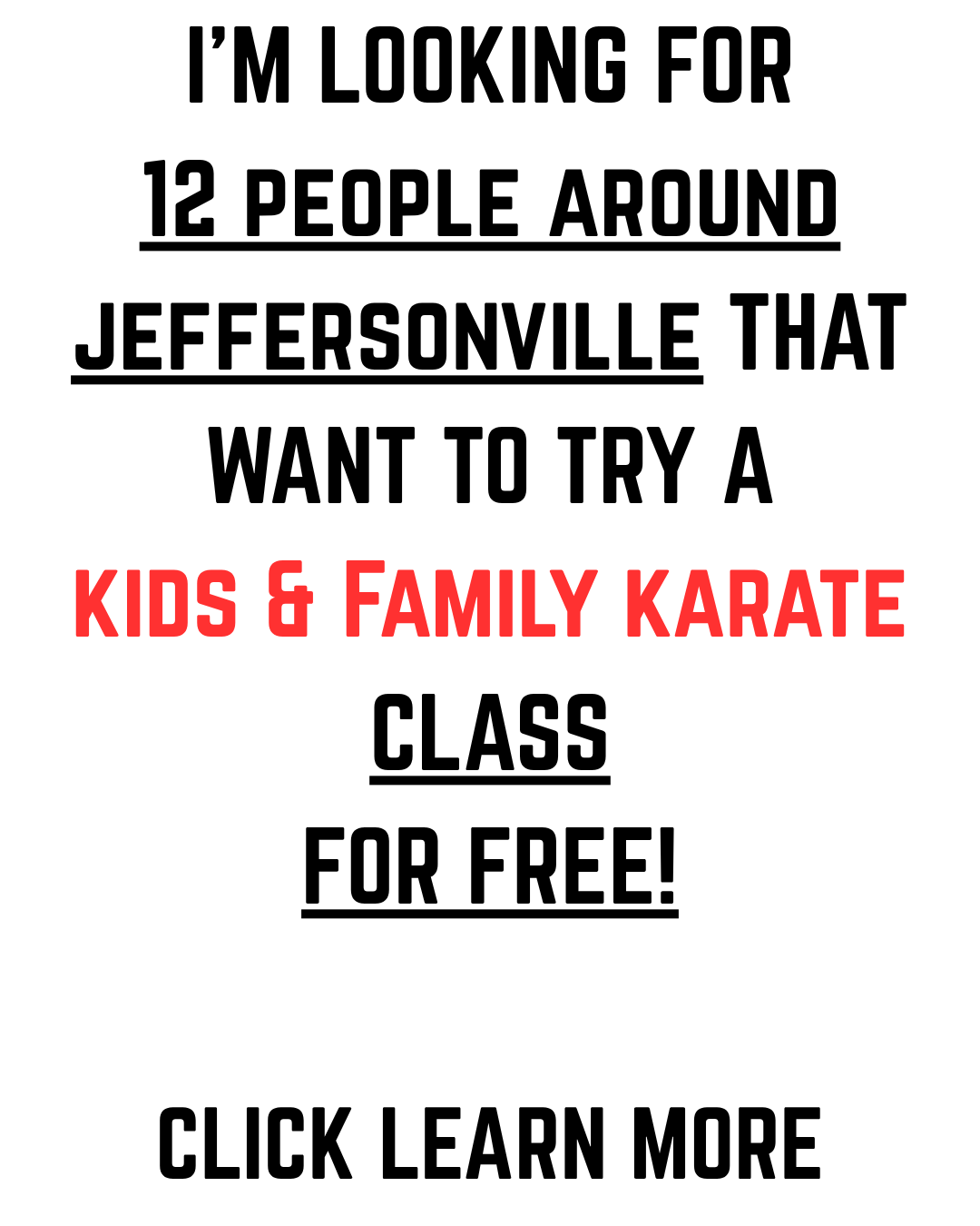 Southern Indiana Karate Facebook ad: Free Kids Karate Trial