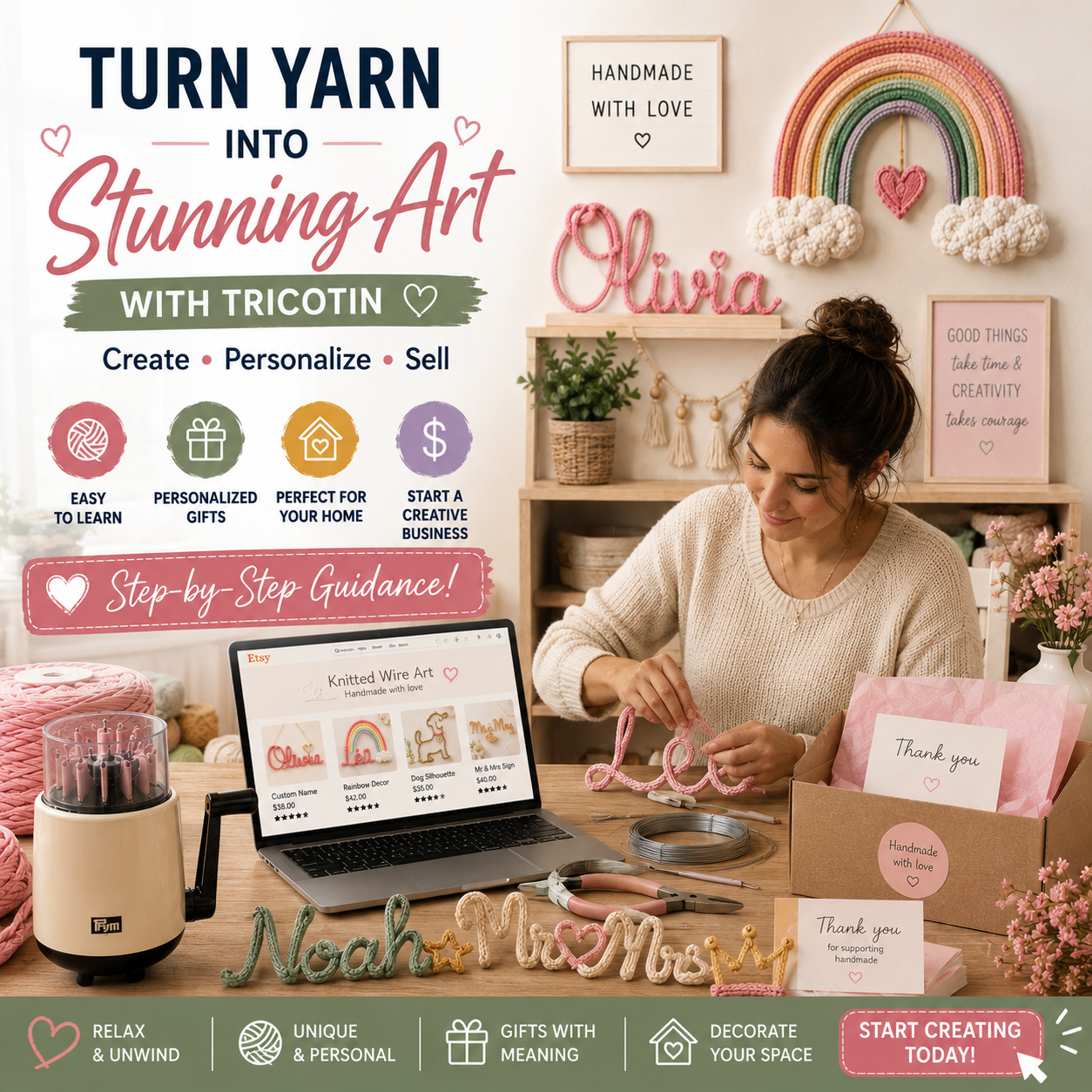 Digital home Crafts Facebook ad: Create at home in 30 minutes