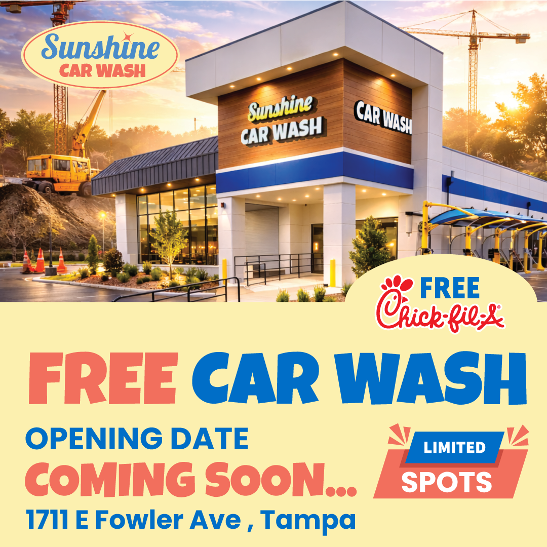 Sunshine Car Wash Facebook ad: FREE CAR WASH & CHICK-FIL-A