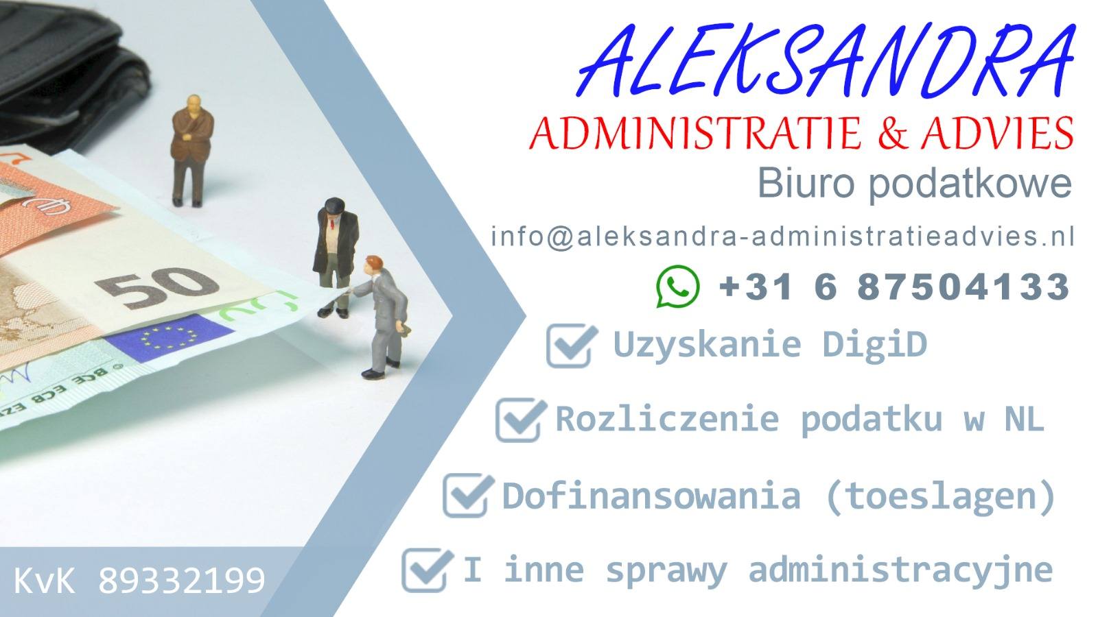 Aleksandra Administratie & Advies Facebook ad: Aleksandra Kawecka Administratie & Advies
