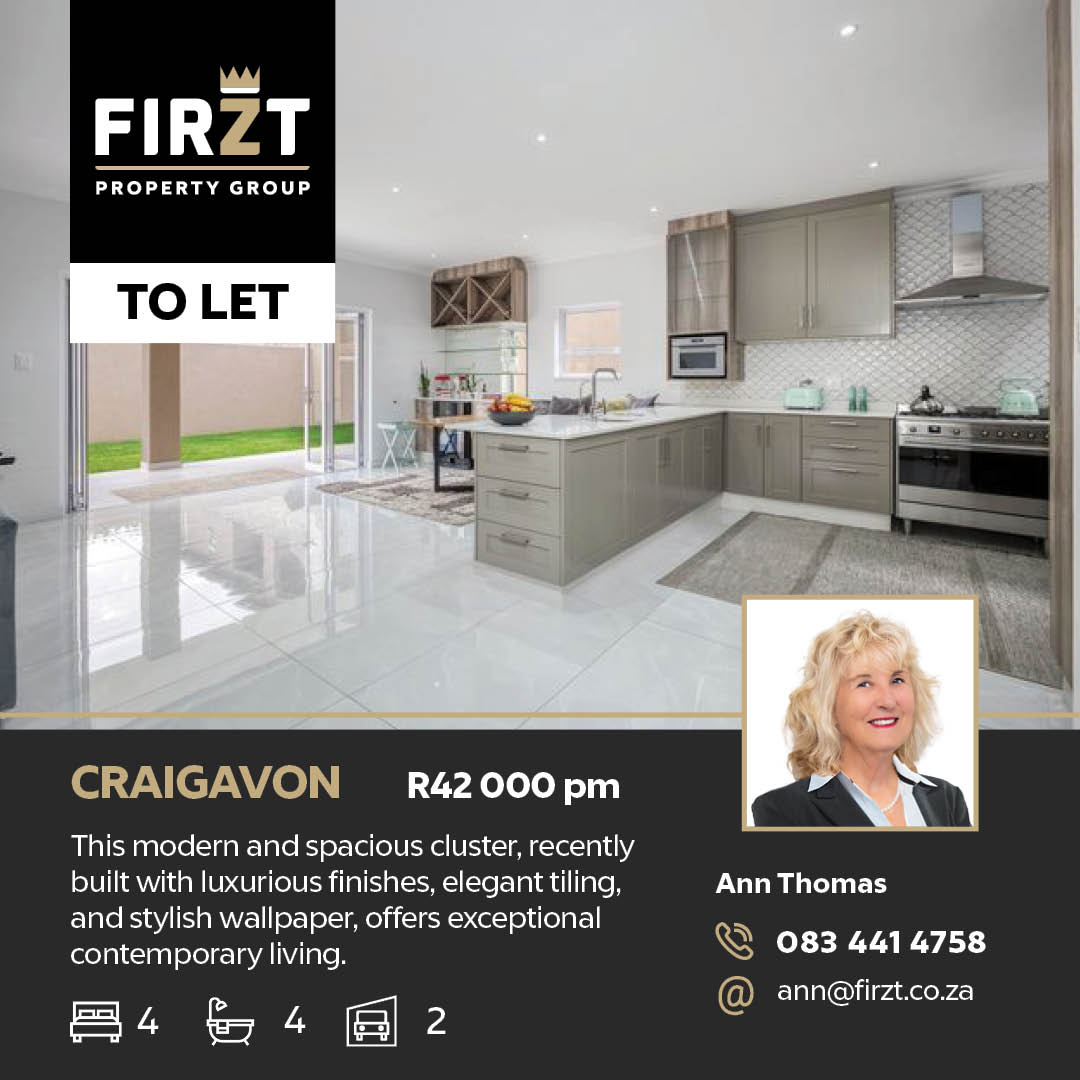 FIRZT Property Group - Fourways Facebook ad: R42,000 pm | 4 Bedroom Cluster To Let…