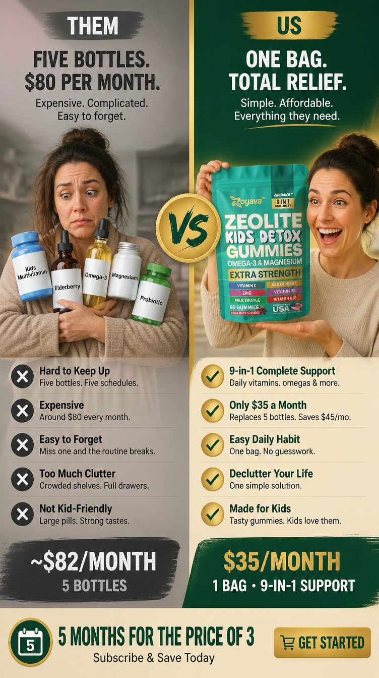 Zoyava Facebook ad: 5 bottles replaced by 1 gummy. Here's the math.