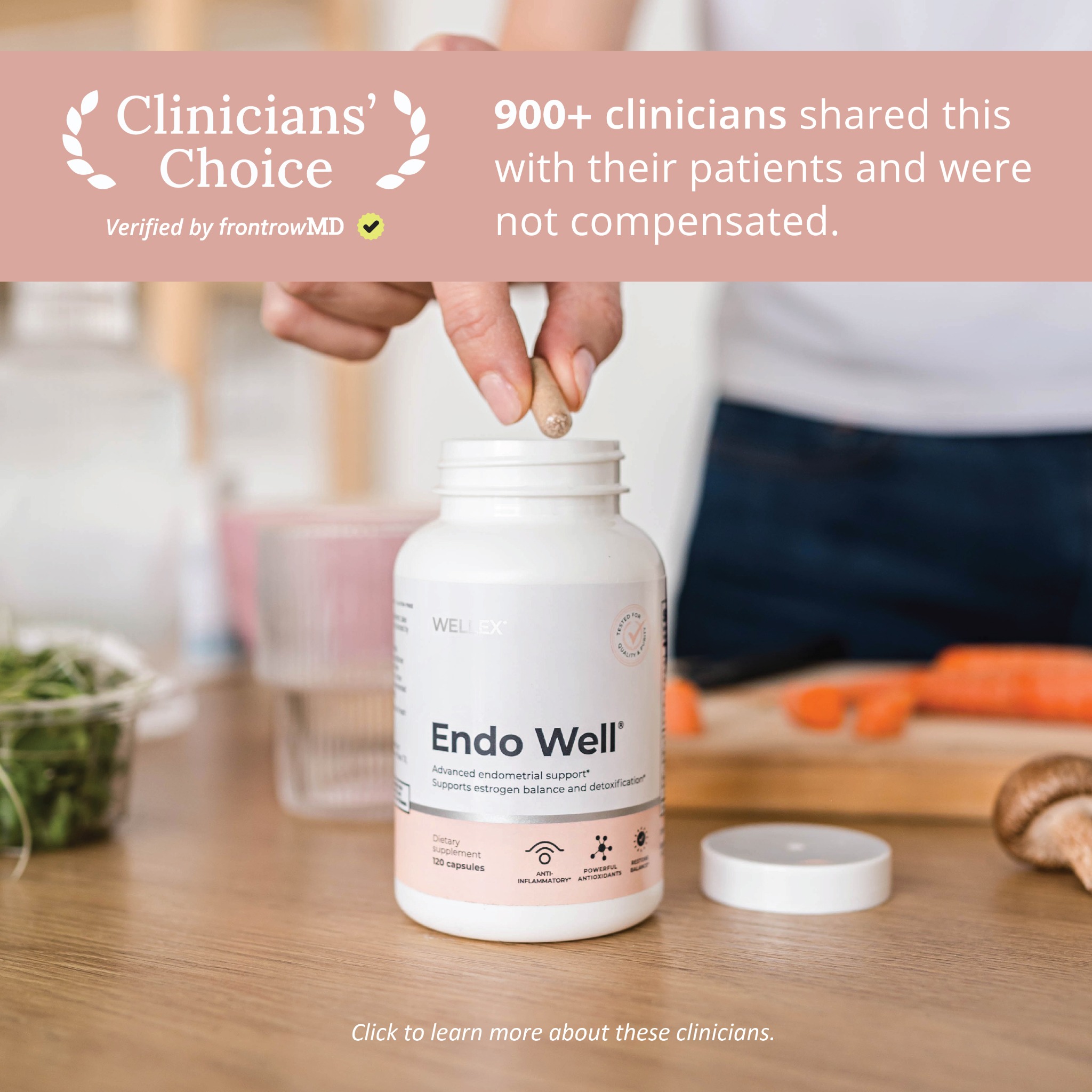 Wellex Facebook ad: Own your wellness with Endo Well.