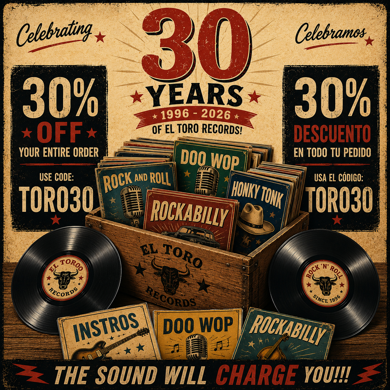 El Toro Records Facebook ad: Rock & Roll on Vinyl & CD