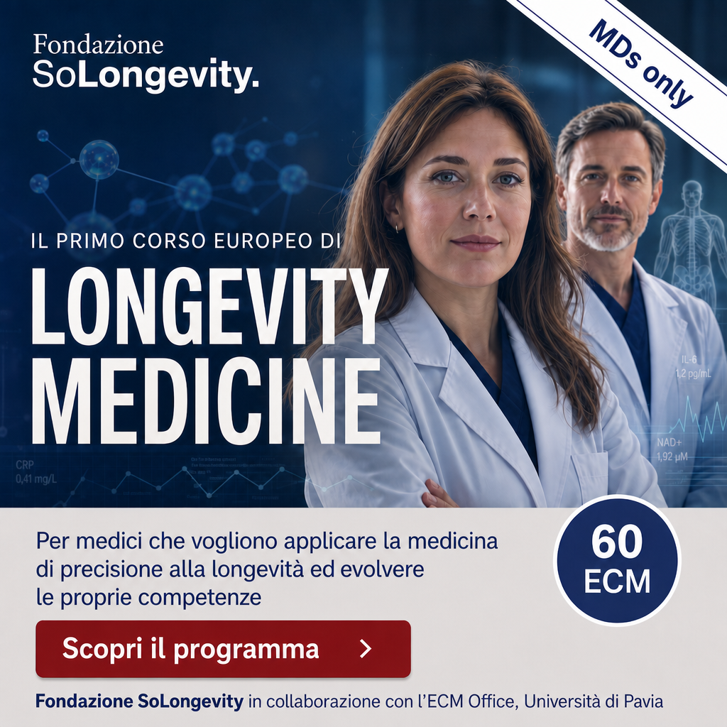 SoLongevity - Longevità Scienza e Salute Facebook ad: Il primo corso europeo di Longevity Medicine.