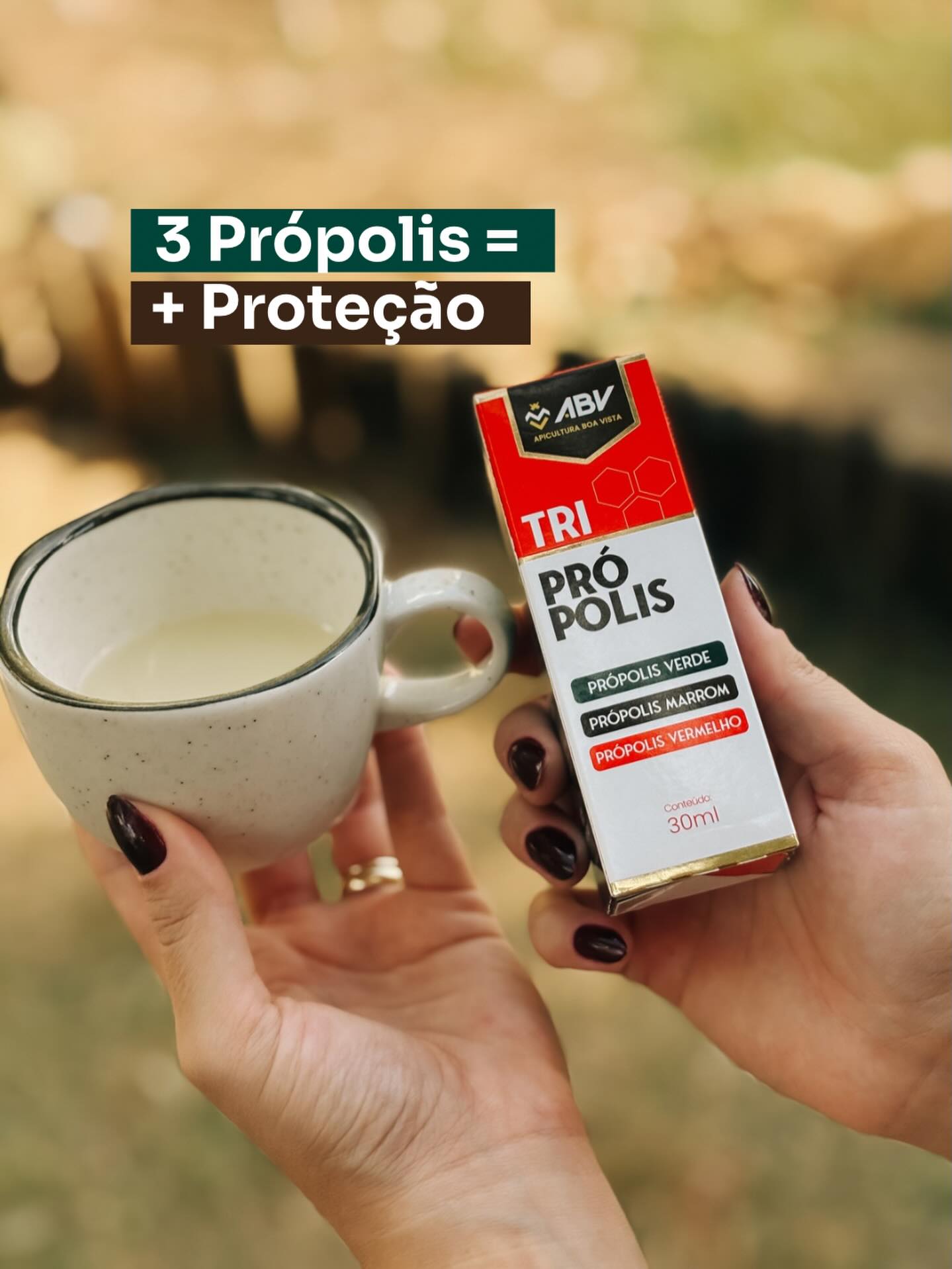 Apicultura Boa Vista LTDA Facebook ad: Triprópolis abv une três tipos de própolis em…