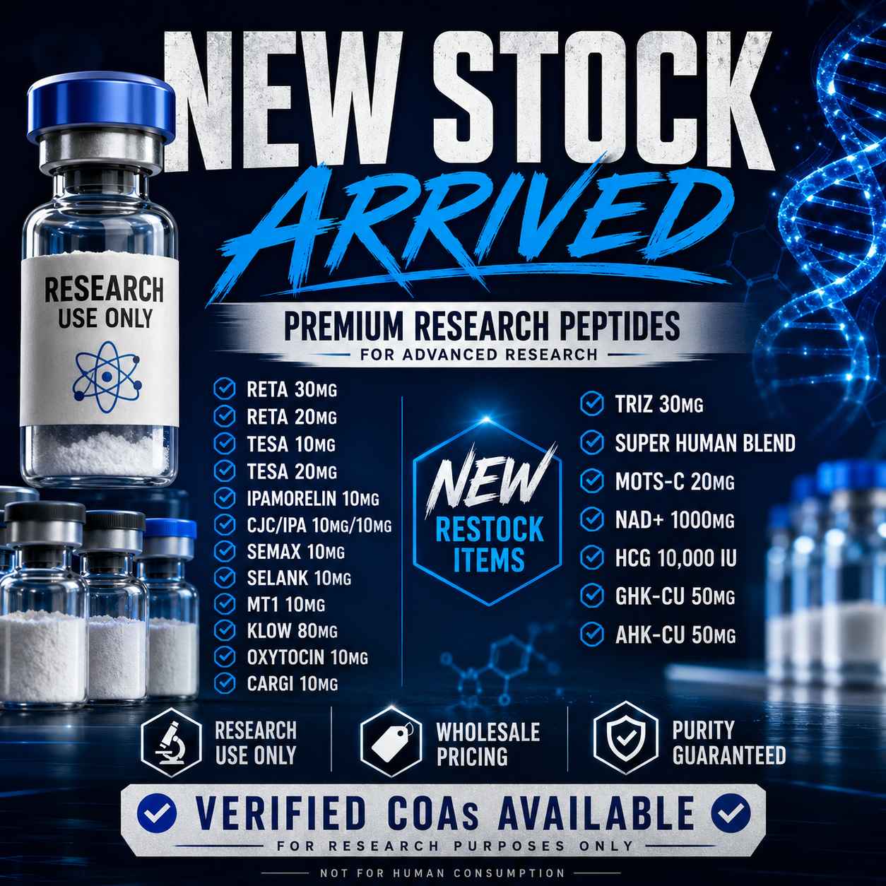 Zach Bergm Facebook ad: Research Materials Restock | Verified COAs Available R3TA…