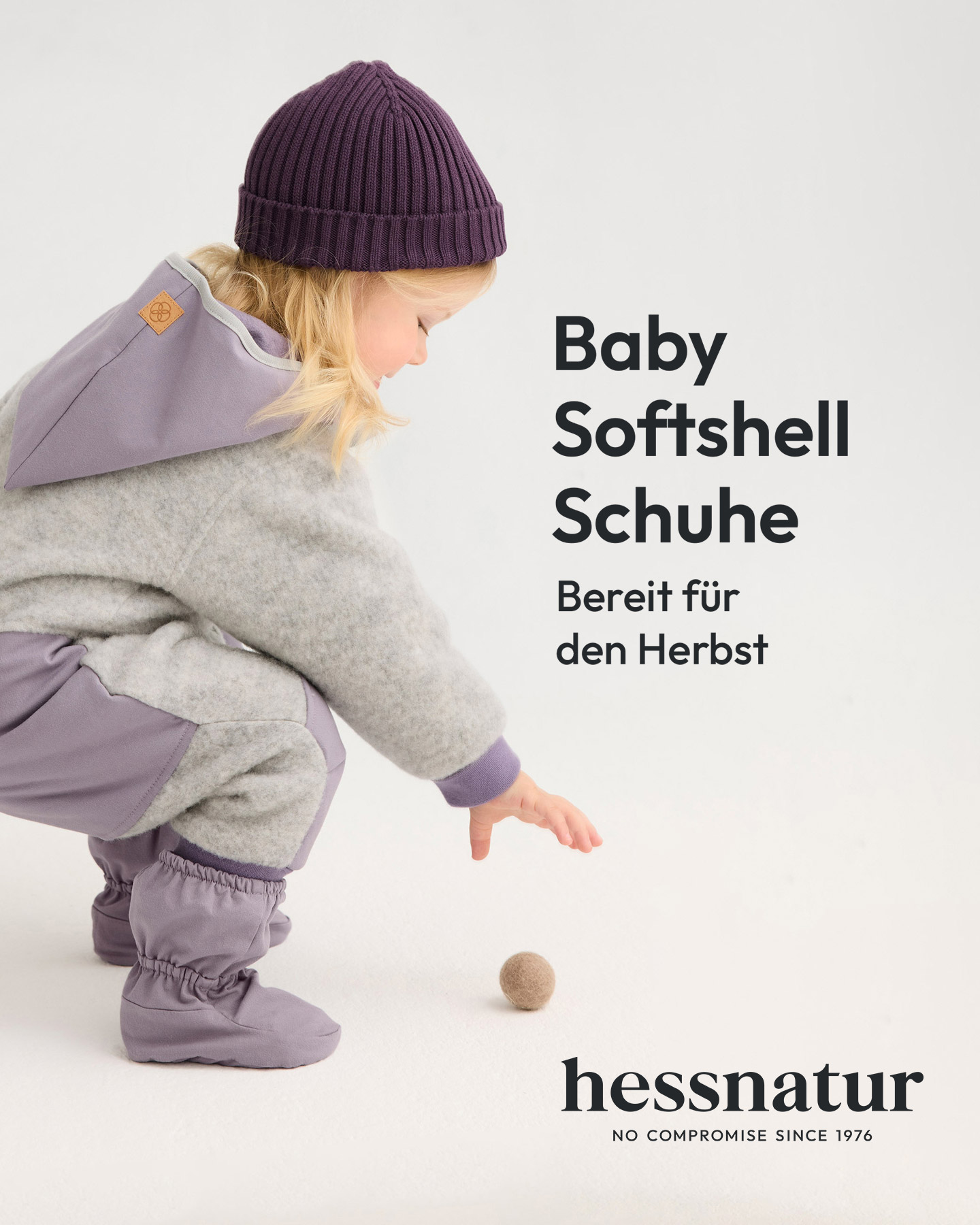 hessnatur Facebook ad: Wärmende Überschuhe aus Softshell
