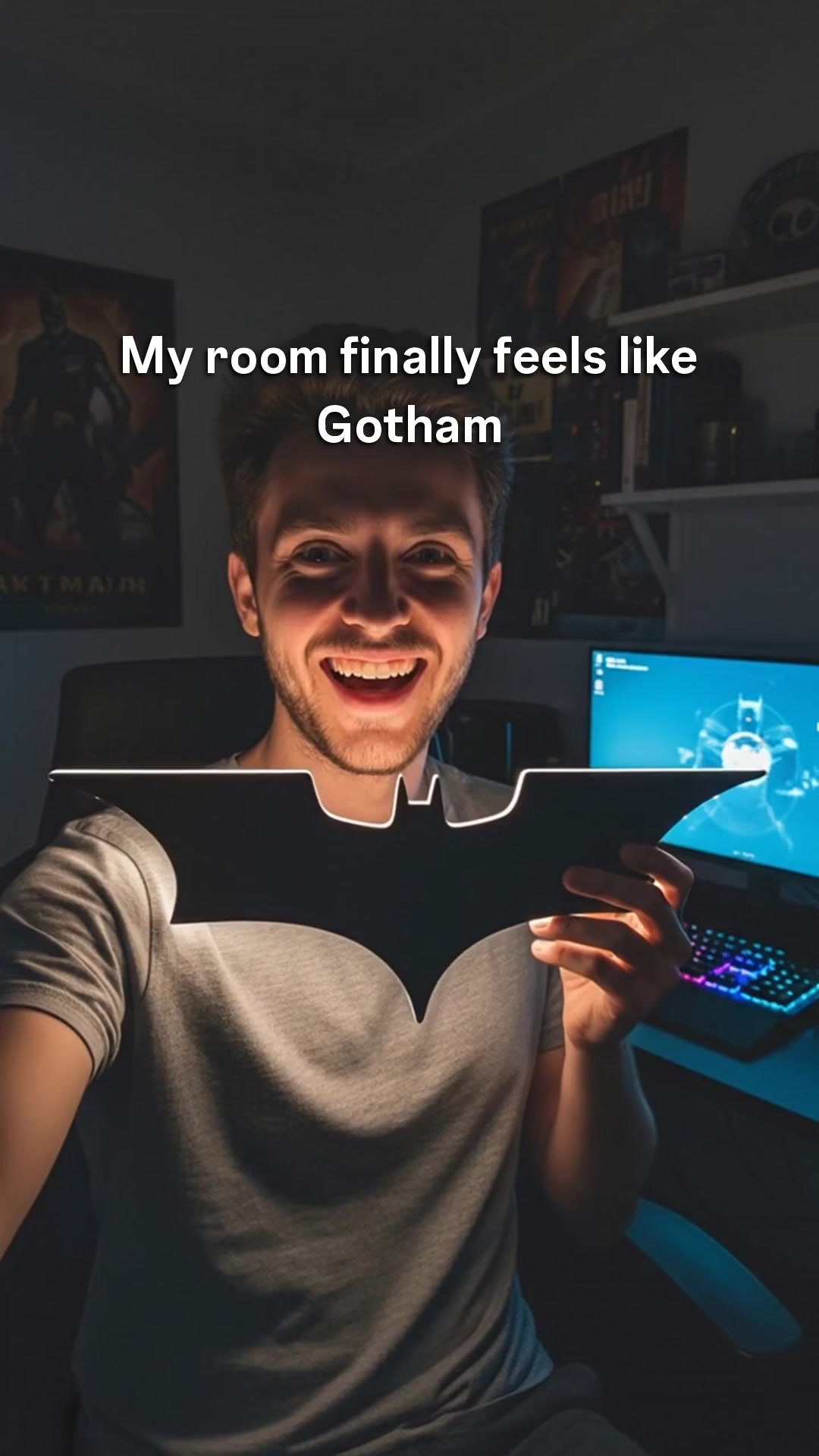 Backlit Crafts Facebook ad: The Ultimate Batman Room Upgrade