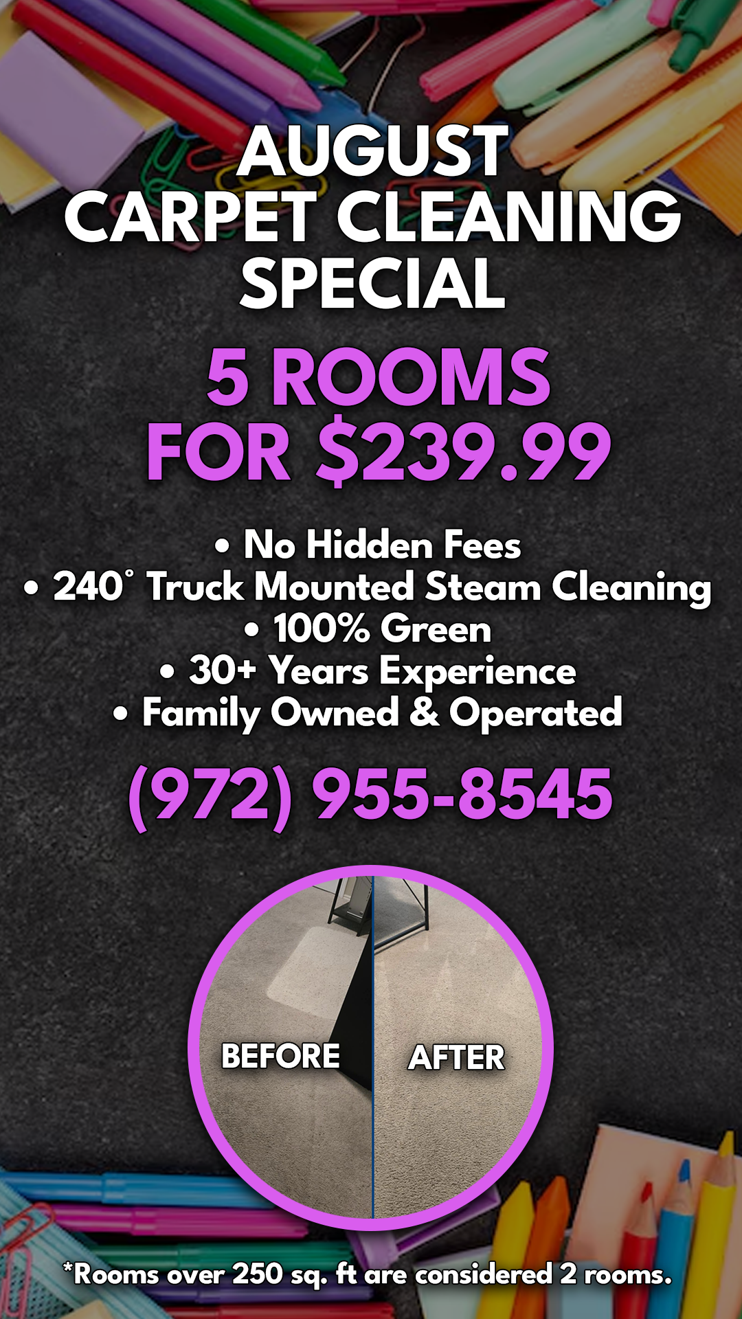 Rockwall County Carpet Cleaning Facebook ad from Aug 1, 2026
