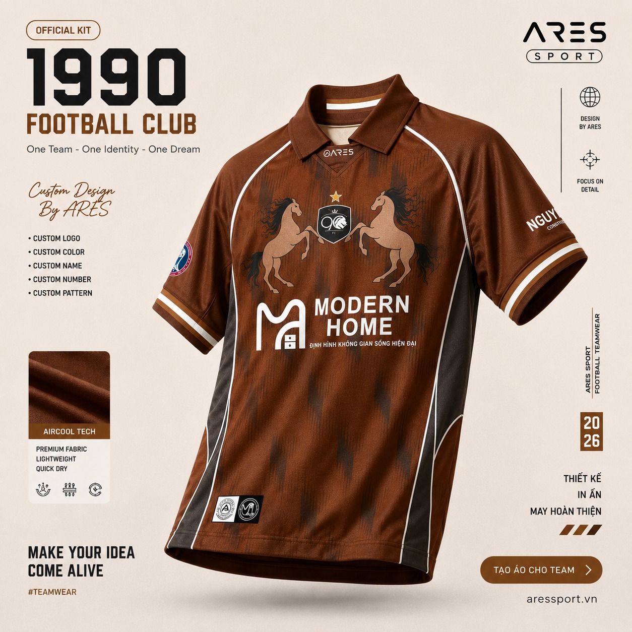ARES SPORT - 100% Design & Tailor Uniform Facebook ad: Cách phân biệt áo đá banh xịn với…