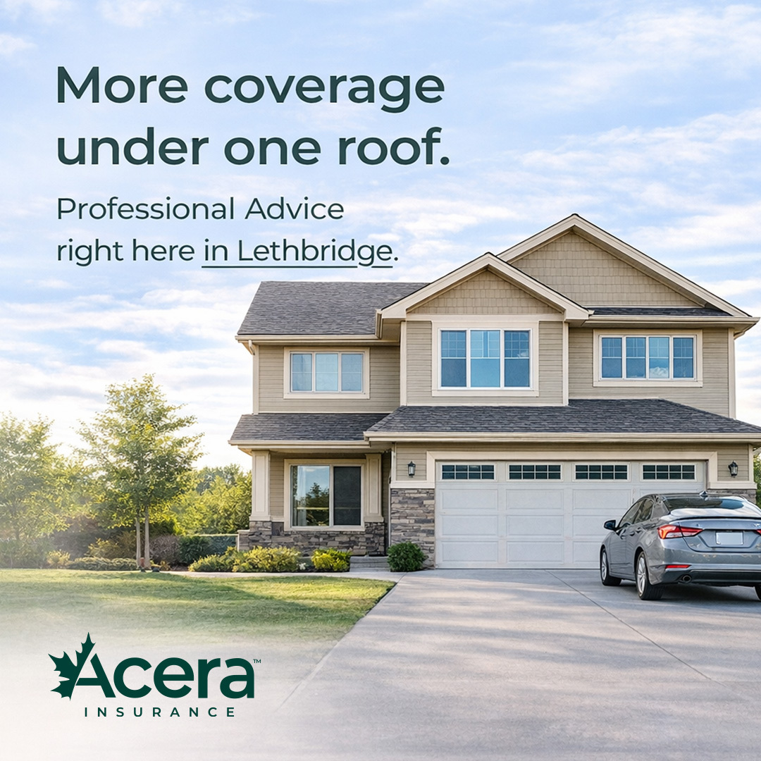 Acera Insurance Broker Network North Lethbridge Facebook ad from Mar 31, 2026
